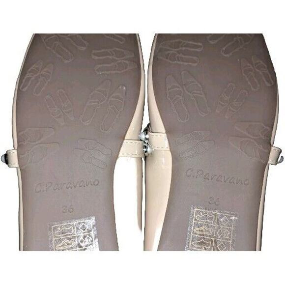 C. Paravano Beige Mary Jane Square Toe Comfort Flat Shoe 36 EU 5.5 US - Picture 7 of 8